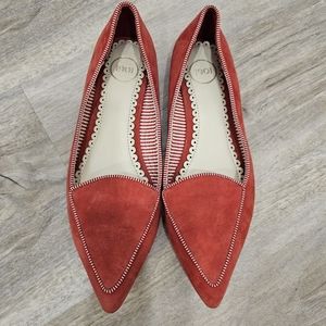 1901 Red Pointed Toe Flat Shoes